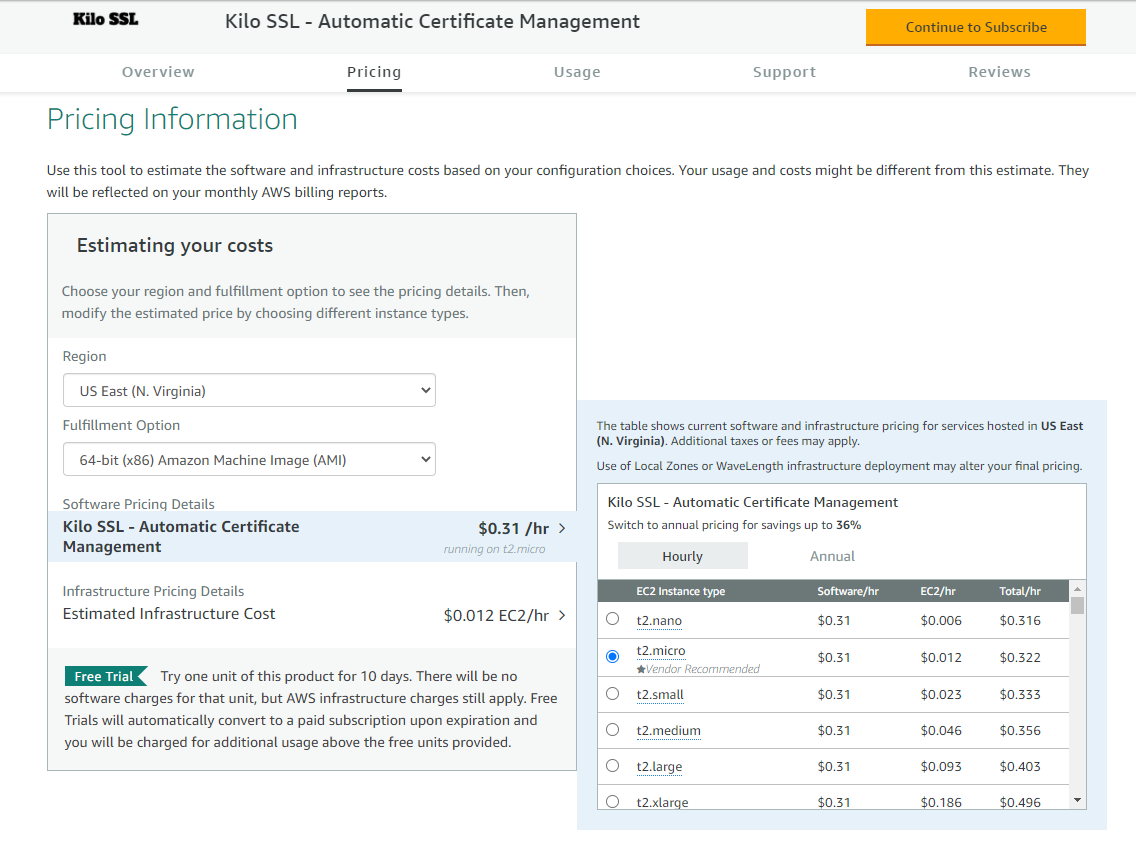 Kilo SSL AWS Marketplace